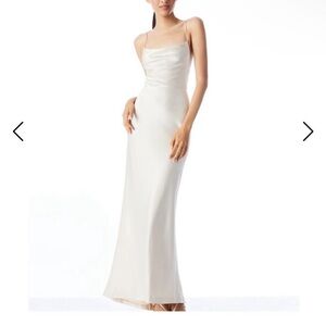 Elegant White Satin Gown silk